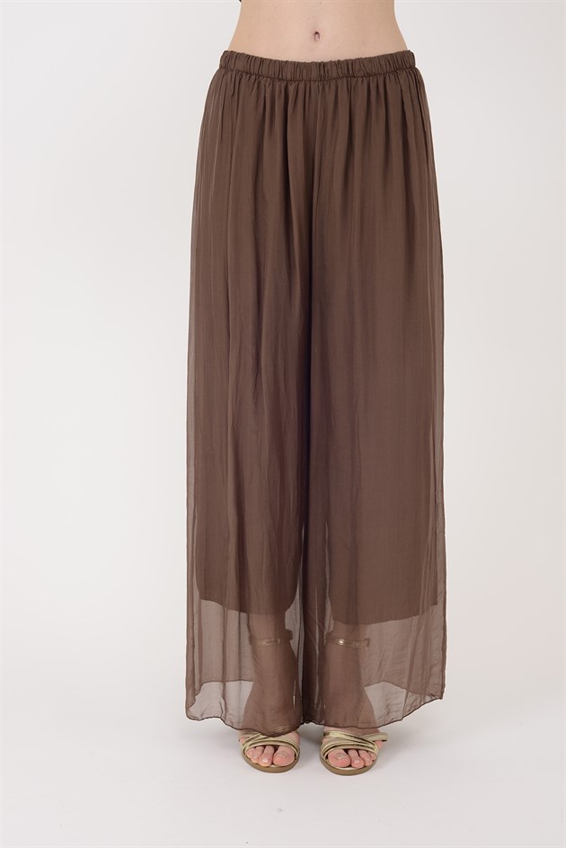 SN015 BELİ LASTİKLİ İPEK PANTOLON