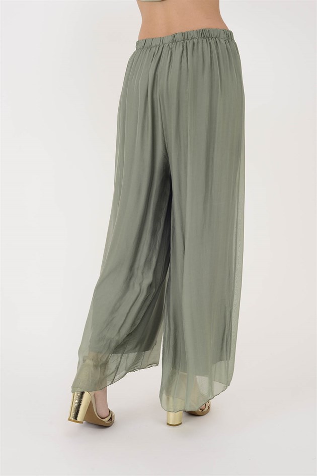 SN015 BELİ LASTİKLİ İPEK PANTOLON