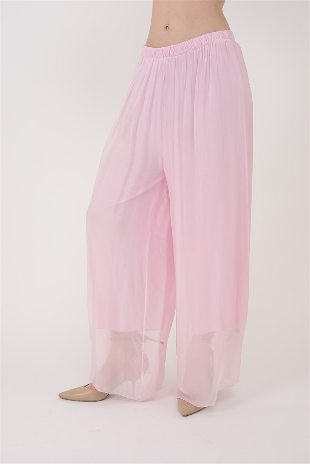SN015 BELİ LASTİKLİ İPEK PANTOLON