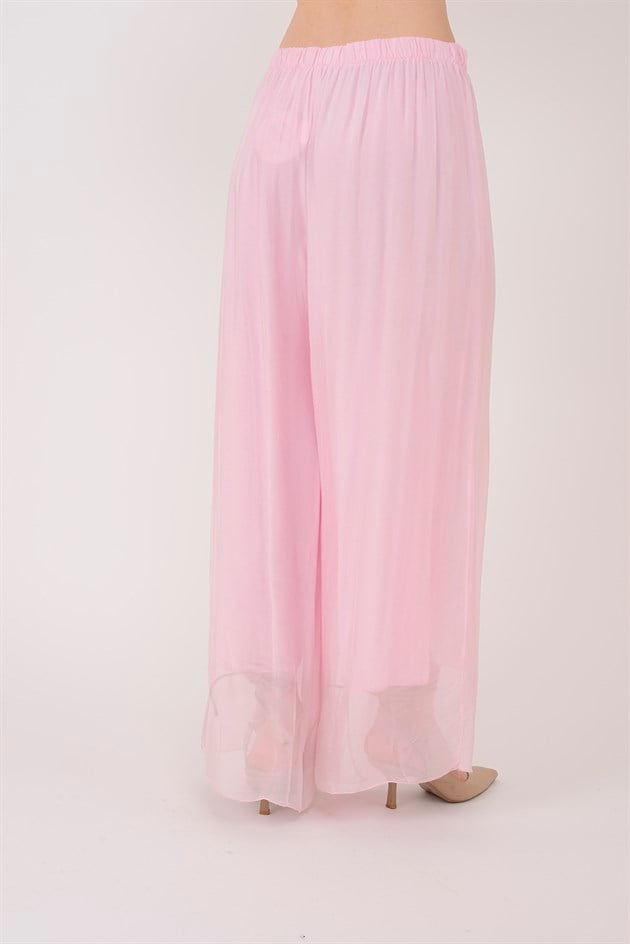 SN015 BELİ LASTİKLİ İPEK PANTOLON