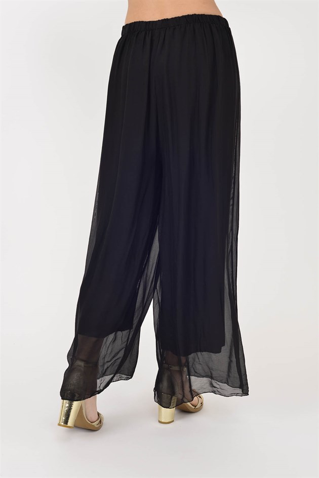 SN015 BELİ LASTİKLİ İPEK PANTOLON