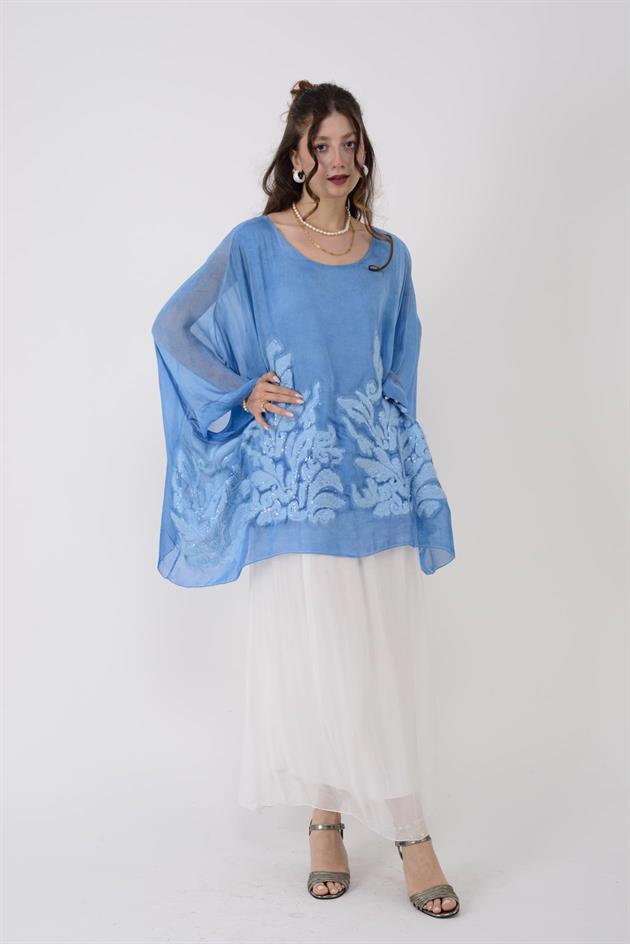 SN389 MOYALE BELİ LASTİKLİ İPEK ETEK