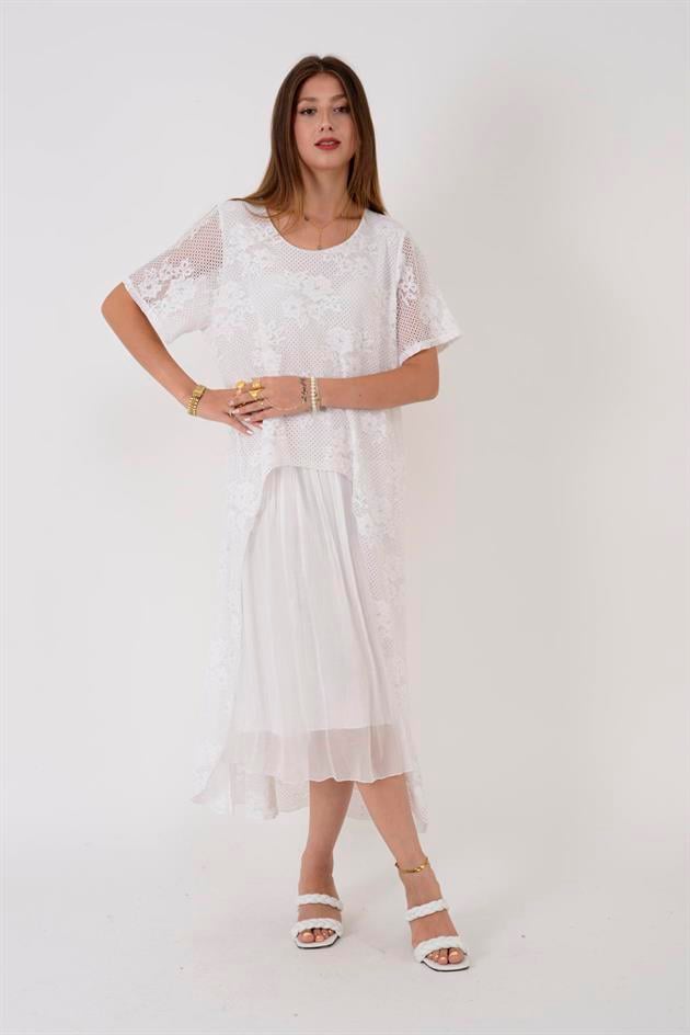 SN693 İPEK ASTARLI GÜPÜR DANTEL ELBİSE