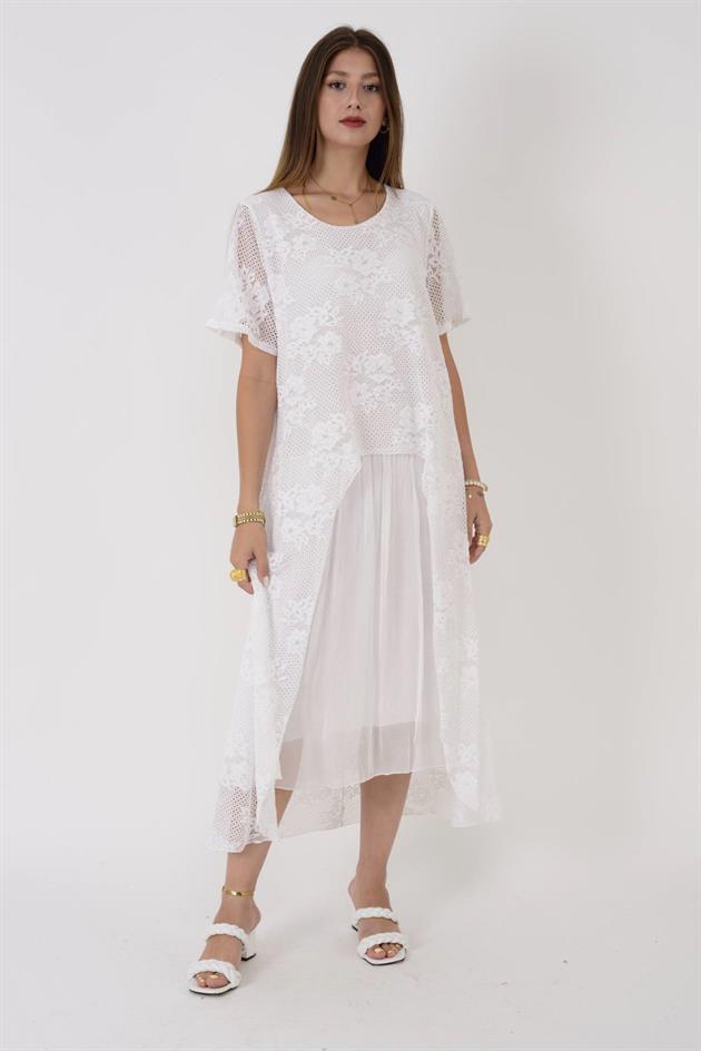 SN693 İPEK ASTARLI GÜPÜR DANTEL ELBİSE