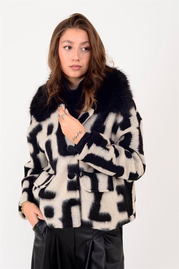 SN950 KÜRK DETAYLI KEÇE KABAN