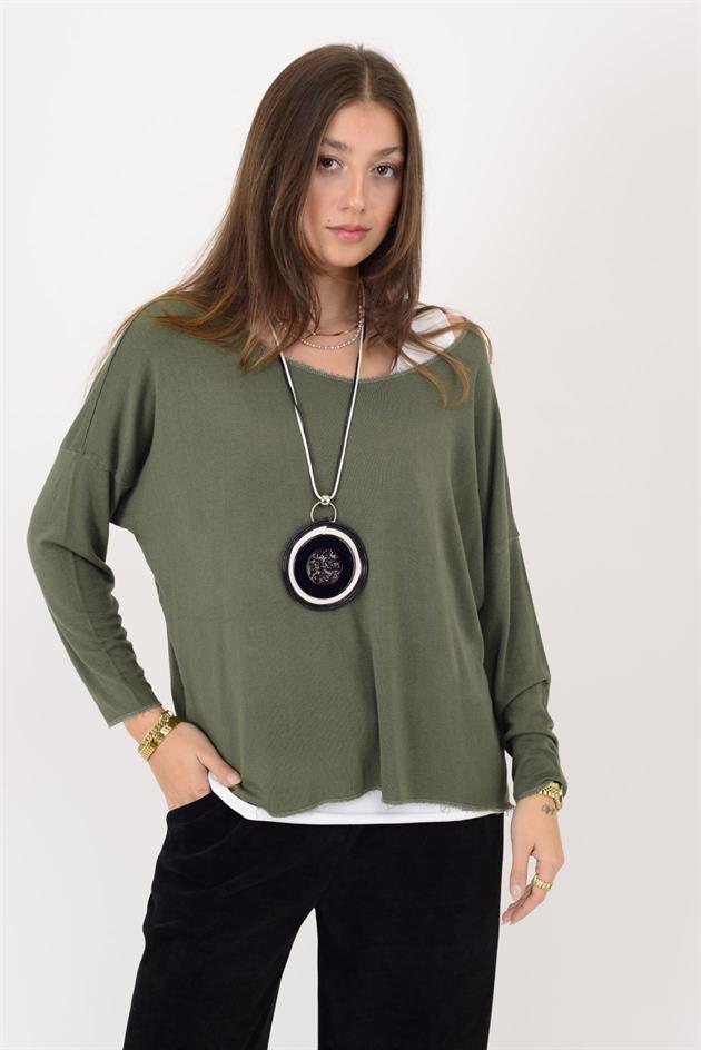 TK10100 SİM DETAYLI 2Lİ TRİKO BLUZ