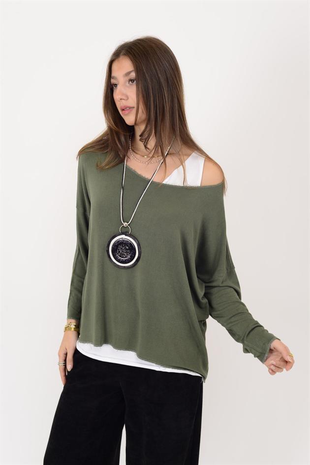 TK10100 SİM DETAYLI 2Lİ TRİKO BLUZ