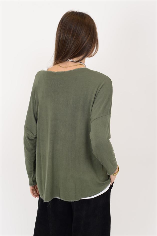 TK10100 SİM DETAYLI 2Lİ TRİKO BLUZ