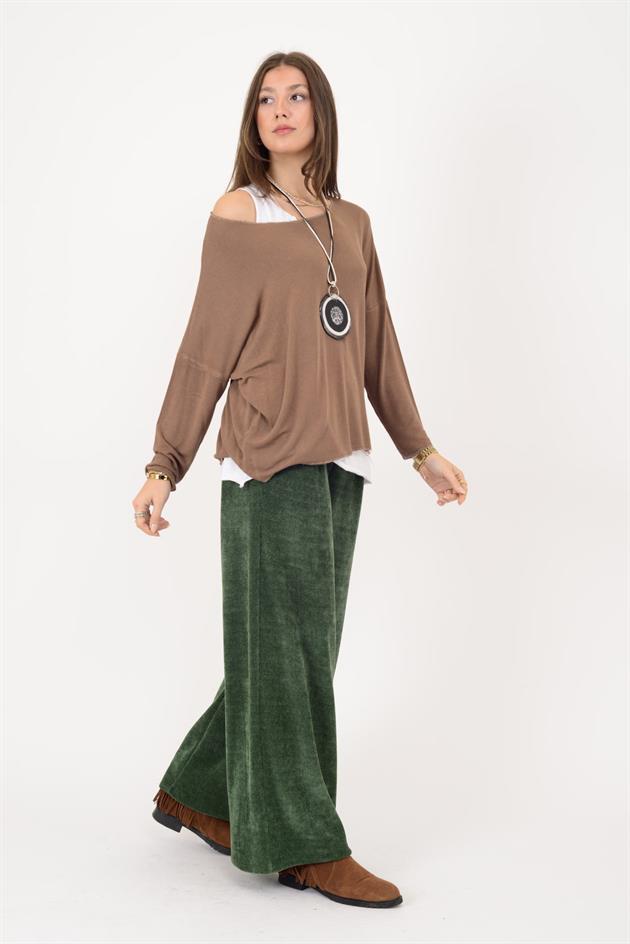 TK10100 SİM DETAYLI 2Lİ TRİKO BLUZ