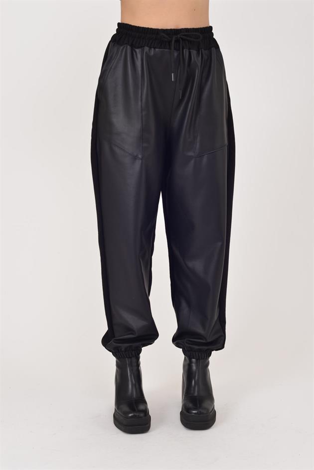 TK20700 TERRA PAÇASI LASTİKLİ DERİ PANTOLON