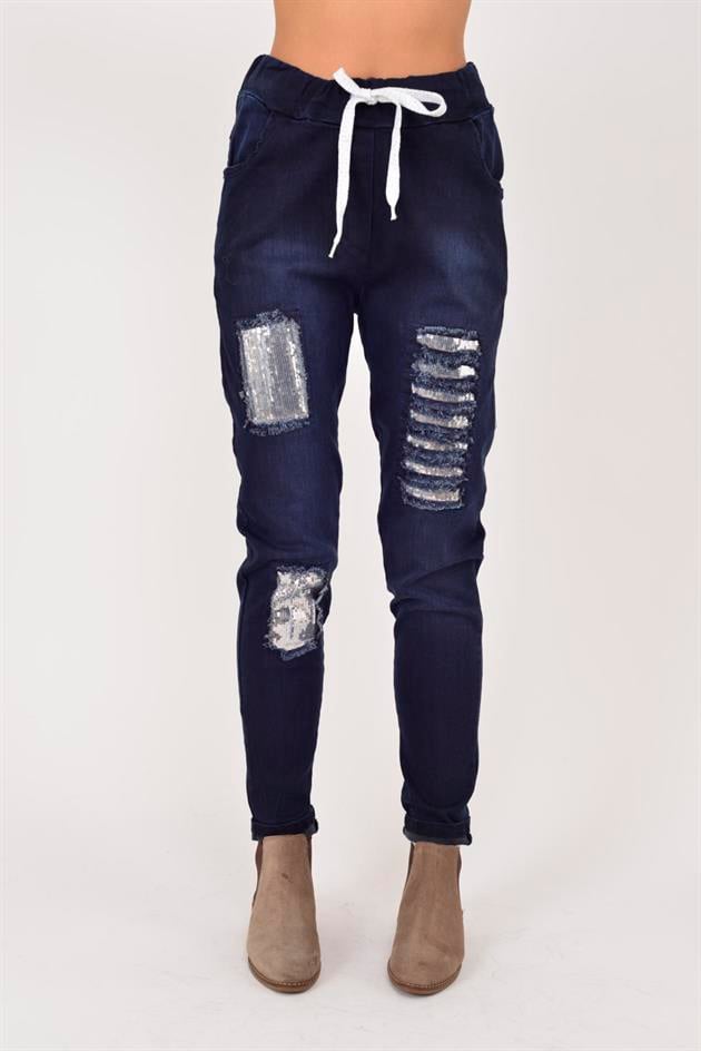 TK21722 TERRA PAYET DETAYLI LİKRALI PANTOLON