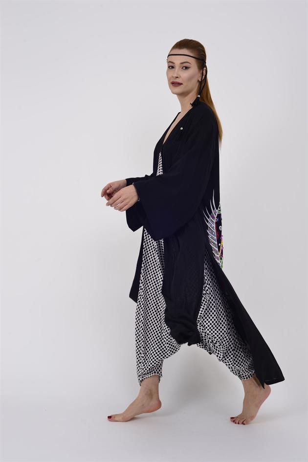 T-552 FISH BOHO KİMONO