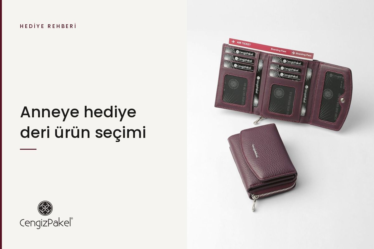 Mürdüm rengi deri kadın cüzdan