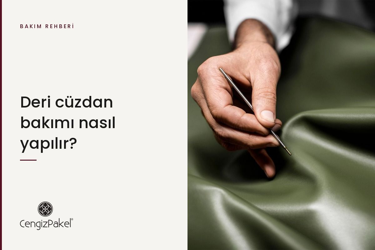 Deri yüzeyinde çalışan usta eli