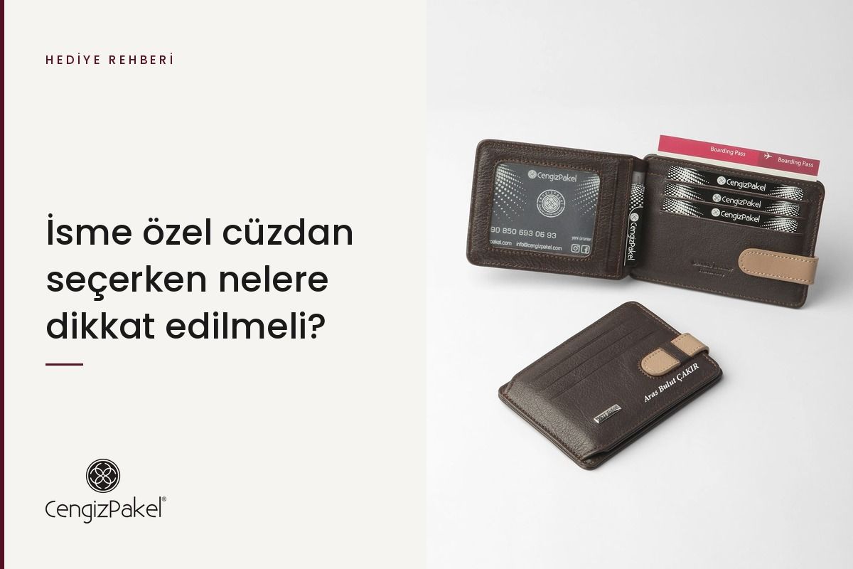 İsim baskılı kahverengi deri kartlık