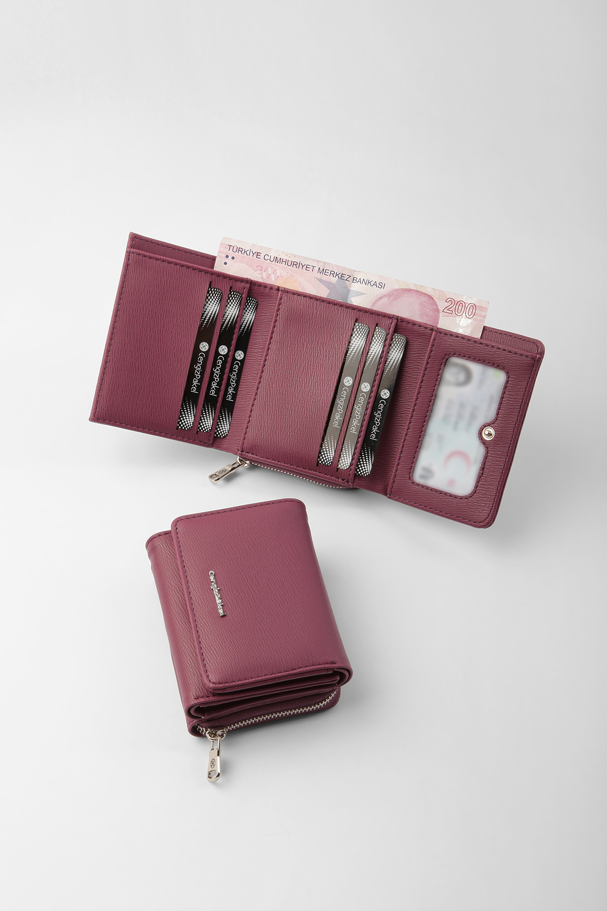 Cengiz Pakel Antalya Kadın Cüzdan-Portföy 65221A-Mürdüm - Sevgililer Günü Hediyesi - Cengiz Pakel