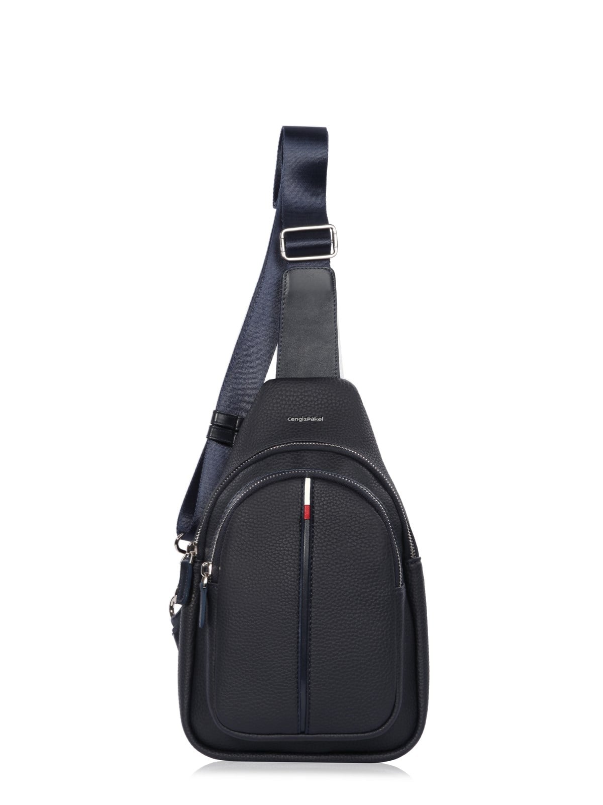 Cengiz Pakel Unisex Crossbody Çanta 7208-Lacivert-Kırmızı