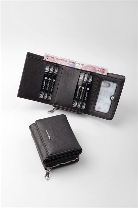 Cengiz Pakel Antalya Kadın Cüzdan-Portföy 65221A-Siyah - Sevgililer Günü Hediyesi - Cengiz Pakel