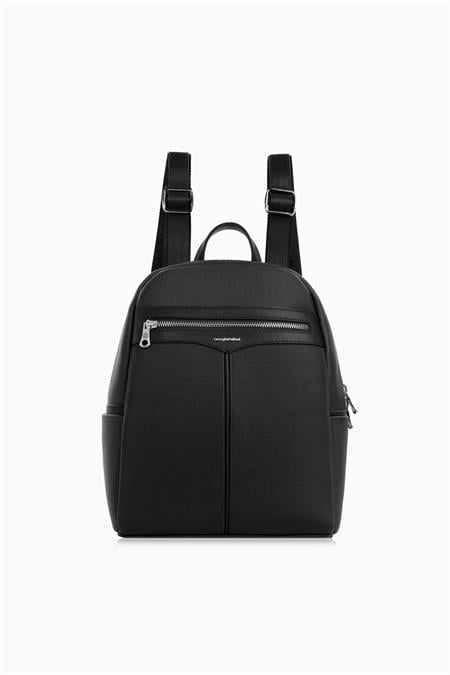 Cengiz Pakel Cengiz Pakel Kadın Lacoste Kumaş Sırt Çantası - 7368L - Siyah