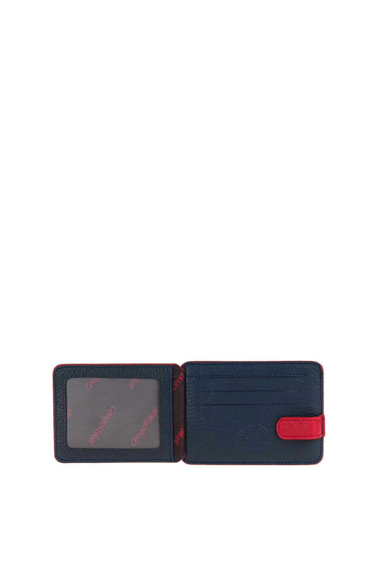 Hakiki Deri Kartlık 2404-Lacivert-Kırmızı - Cengiz Pakel