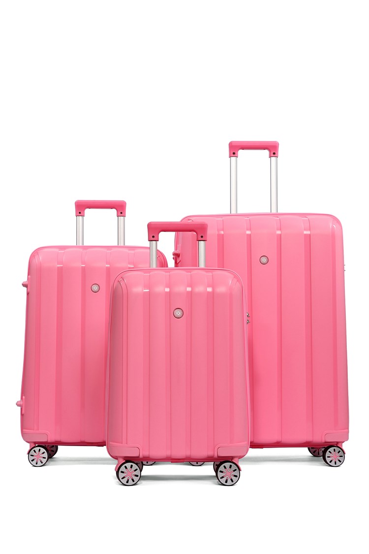 Policarbon 3lü Valiz Seti 20305-SET-Pembe - Cengiz Pakel
