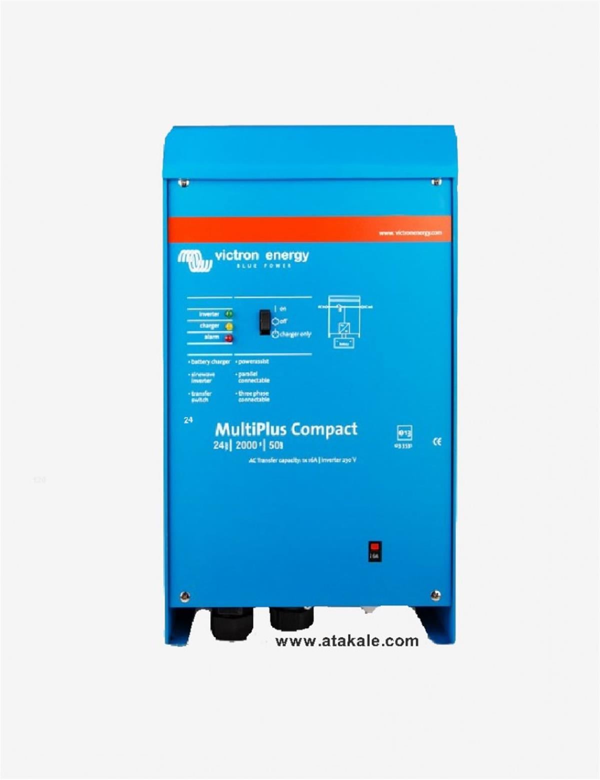 Victron Energy Multiplus Compact 2000wat 2000/24 24Volt 50A Akü Şarj Marin Solar İnvertör 30A(Aktarma Akımı)