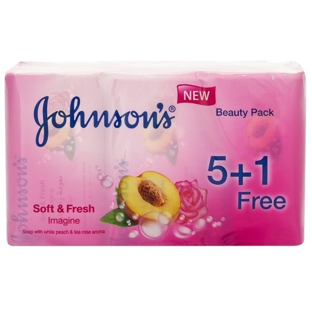 JOHNSON'S SOFT&FRESH IMAGINE ŞEFTALİ VE GÜL KOKULU BANYO SABUNU 6X125G