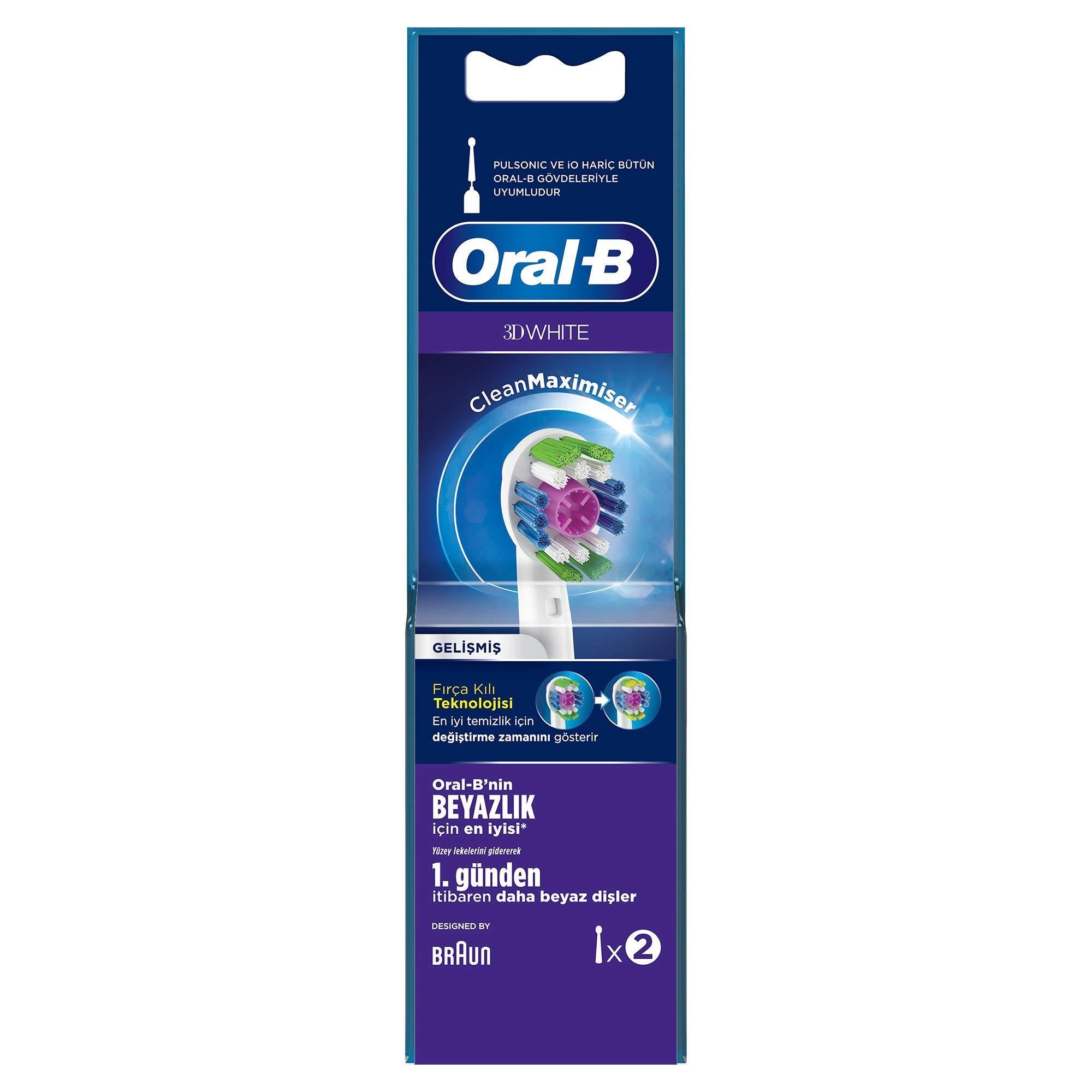 ORAL-B 3D WHITE MOTORLU DİŞ FIRÇASI YEDEK BAŞLIK 2Lİ ORTA SERTLİK