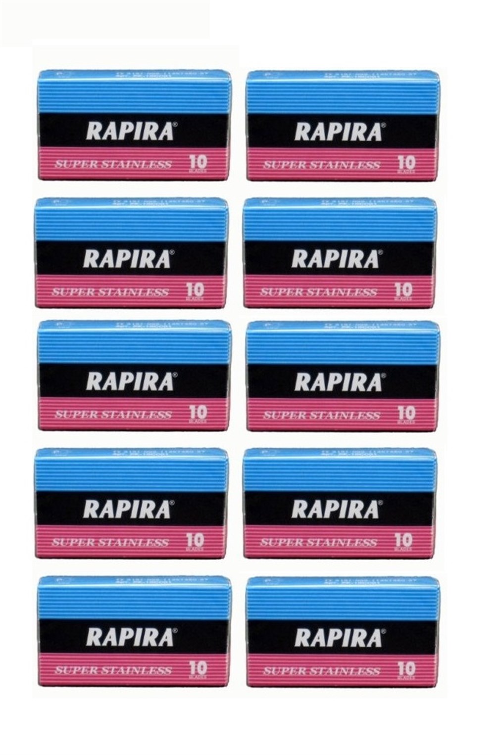 RAPIRA ÇİFT KENAR TIRAŞ JİLETİ 100LÜ (PEMBE-SIYAH-MAVI) 