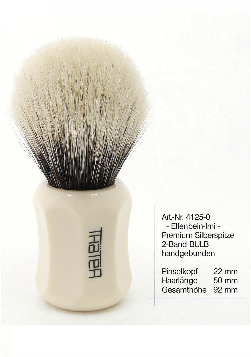 THATER 4125/0 SILVERTIP,2BAND PORSUK KILI TIRAŞ FIRÇASI IVORY