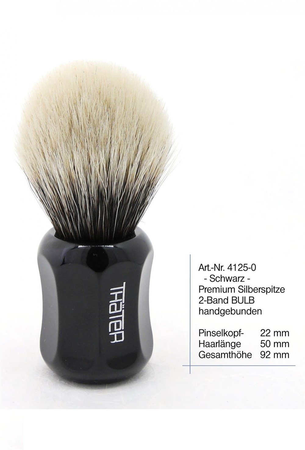 THATER 4125/1 SILVERTIP,2BAND PORSUK KILI TIRAŞ FIRÇASI SİYAH