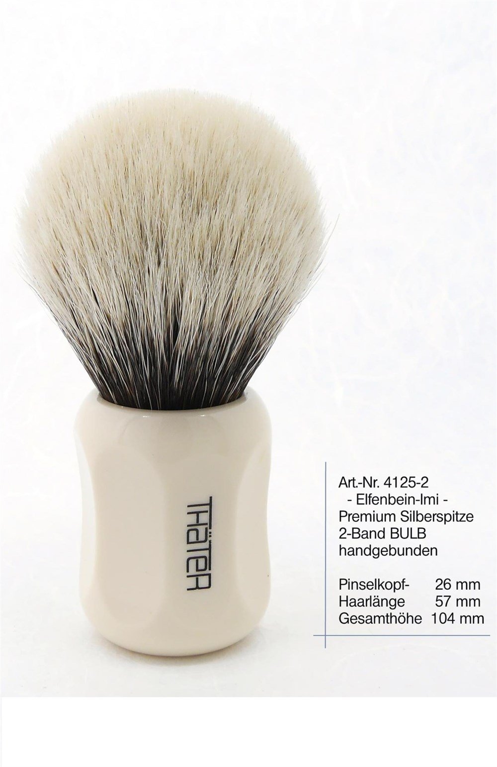 THATER 4125/2 SILVERTIP,2BAND PORSUK KILI TIRAŞ FIRÇASI IVORY