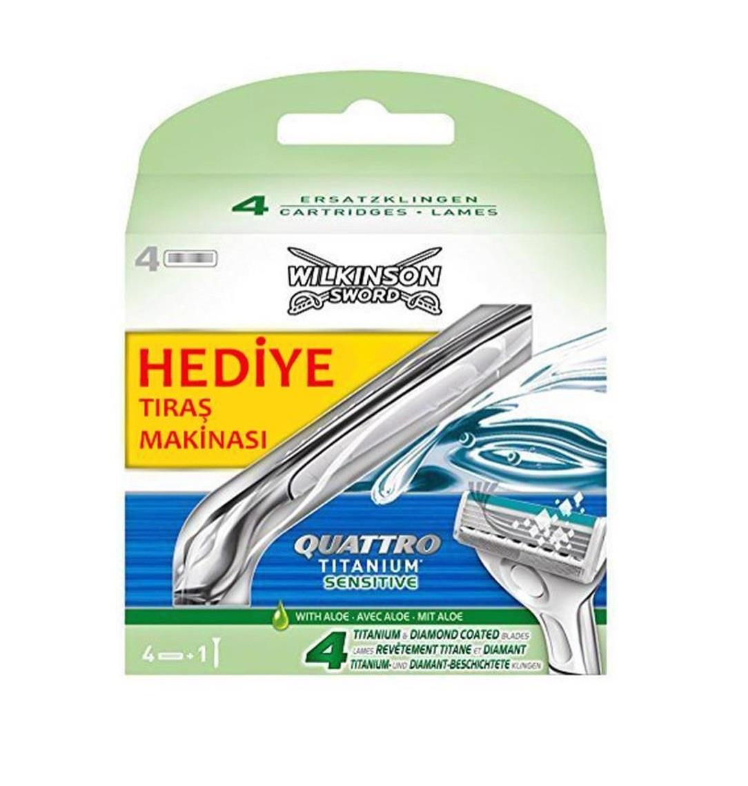 WILKINSON QUATTRO TITANIUM SENSITIVE KARTUŞLU TIRAŞ ALETİ + 4 KARTUŞ