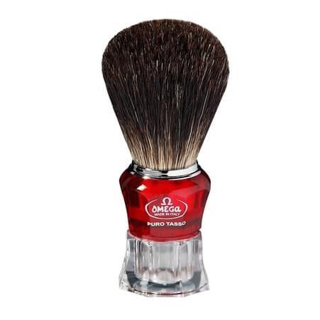 OMEGA TIRAŞ FIRÇASI / PORSUK PURE 652.T (STANDLI ORTA-PLEXI KIRMIZI)