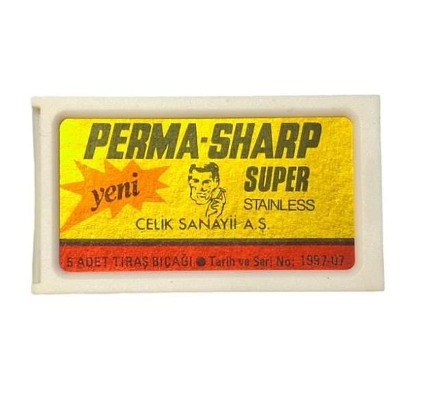 PERMA-SHARP SUPER STAINLESS ÇİFT KENAR TIRAŞ JİLETİ 5Li (ESKİ ÜRETİM/875KR FİYAT ETİKETLİ)