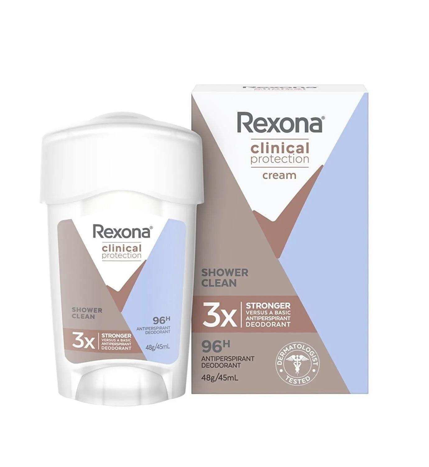 REXONA CLINICAL PROTECTION SHOWER CLEAN KOLTUKALTI KREM DEODORANT 48GR