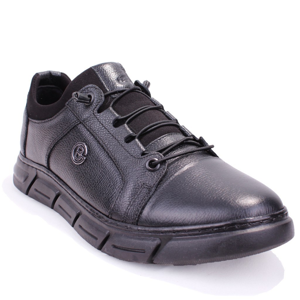 Dagoster DMA08-610 Siyah Ortopedik Günlük Slip On  Erkek Deri Ayakkabı