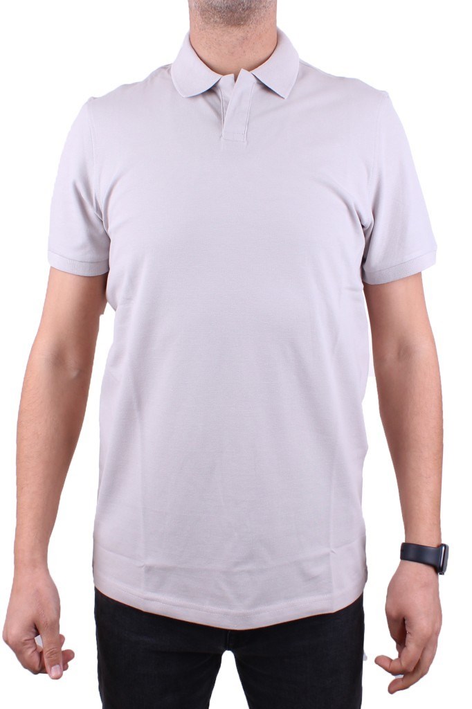 Dagoster DMG23-231319 Gri Günlük Yarım Patlı Pike Polo Yaka Erkek Tişört