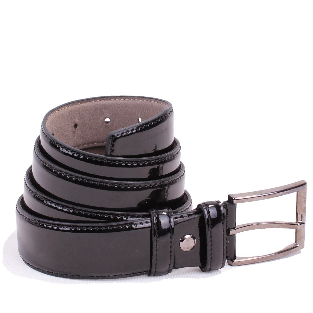 Dagoster DMK26-301 Siyah Rugan 3,5 cm Suni Deri Erkek Kemer