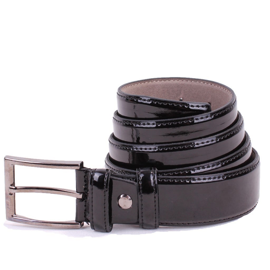 Dagoster DMK26-301 Siyah Rugan 3,5 cm Suni Deri Erkek Kemer