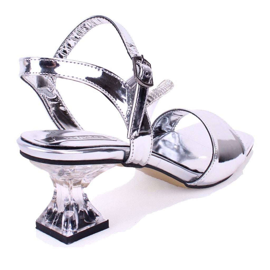 Dagoster DZA07-1284051 Gümüş Ayna İnce Topuklu Abiye Kadın Ayakkabı