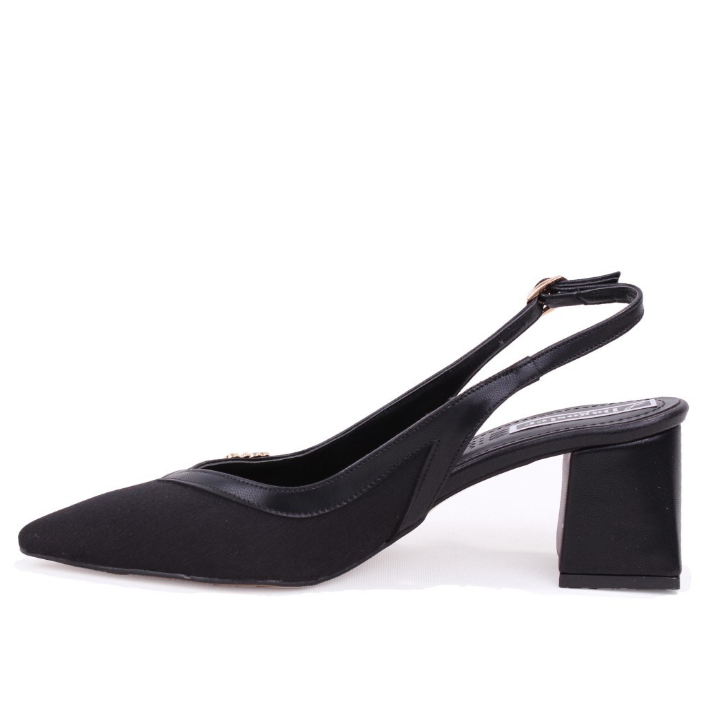 Dagoster DZA07-1296034 Siyah 7 cm Kalın Topuklu Klasik Kadın Ayakkabı