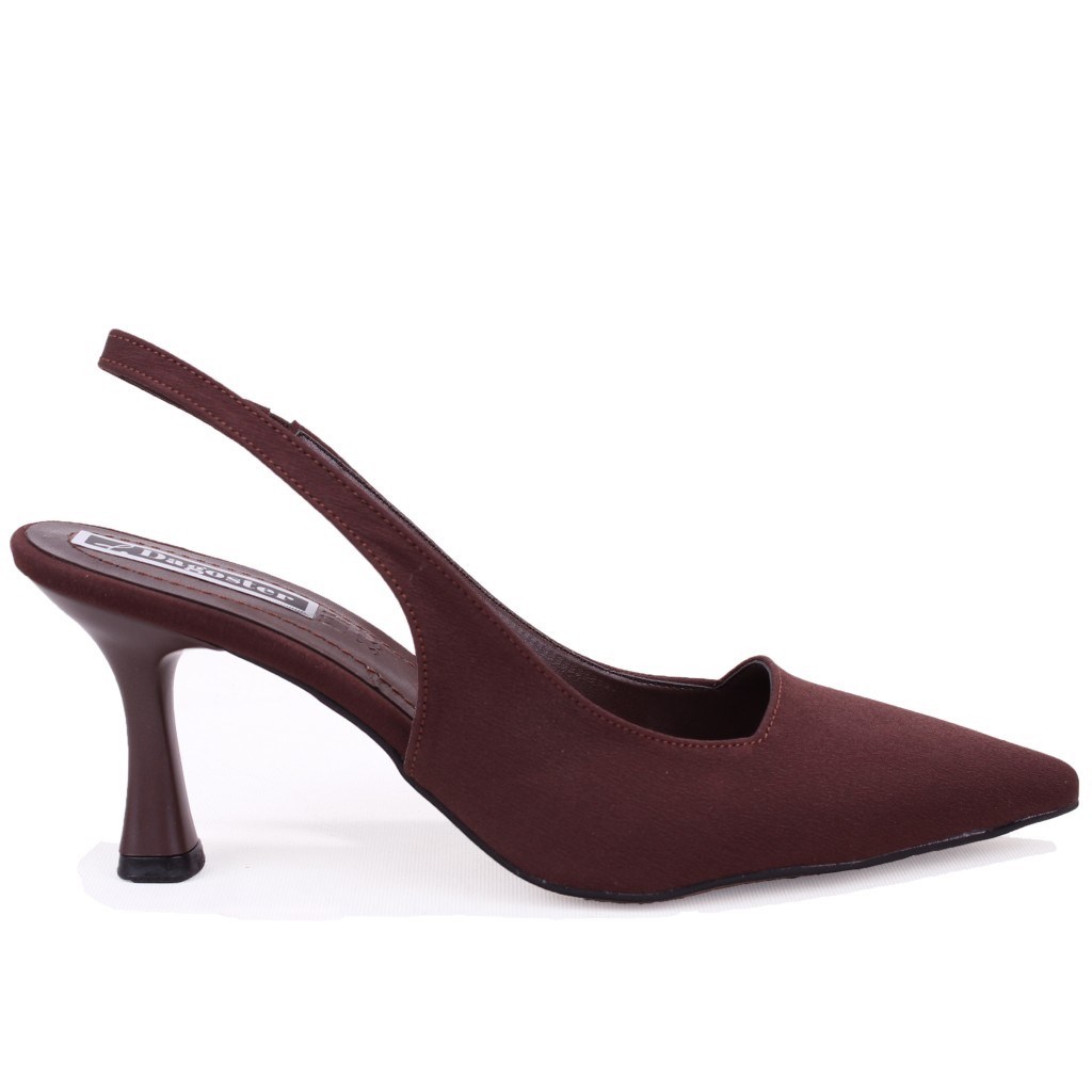 Dagoster DZA07-1296052 Kahve 7,5 cm İnce Topuklu Klasik Kadın Ayakkabı