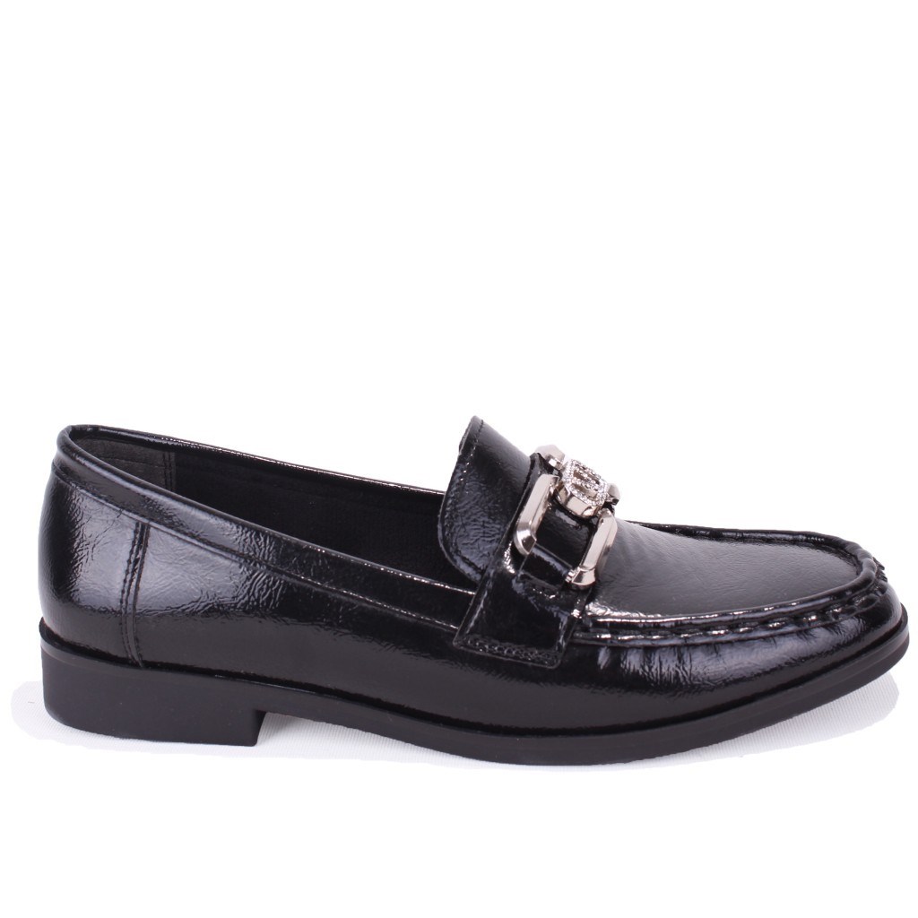 Dagoster DZA07-6826186 Siyah Rugan Günlük Loafer  Kadın Ayakkabı