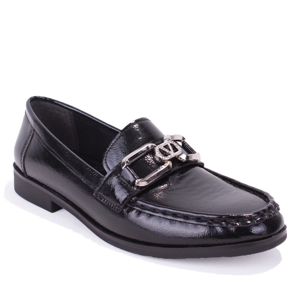 Dagoster DZA07-6826186 Siyah Rugan Günlük Loafer  Kadın Ayakkabı