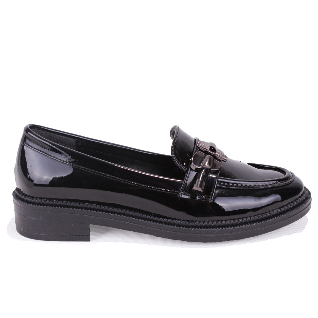 Dagoster DZA07-863705 Siyah Rugan Günlük Loafer  Kadın Ayakkabı
