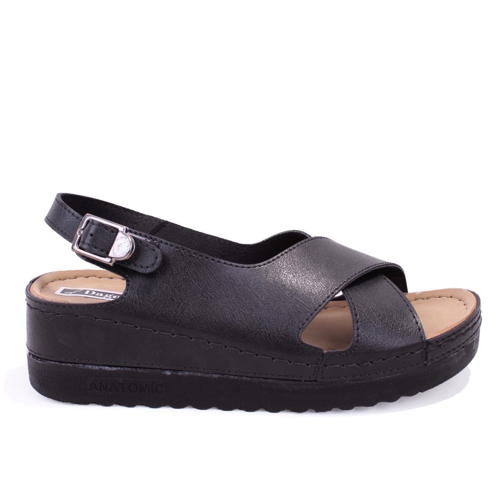 Dagoster DZA37-3031 Siyah Günlük Ortopedik Kadın Sandalet