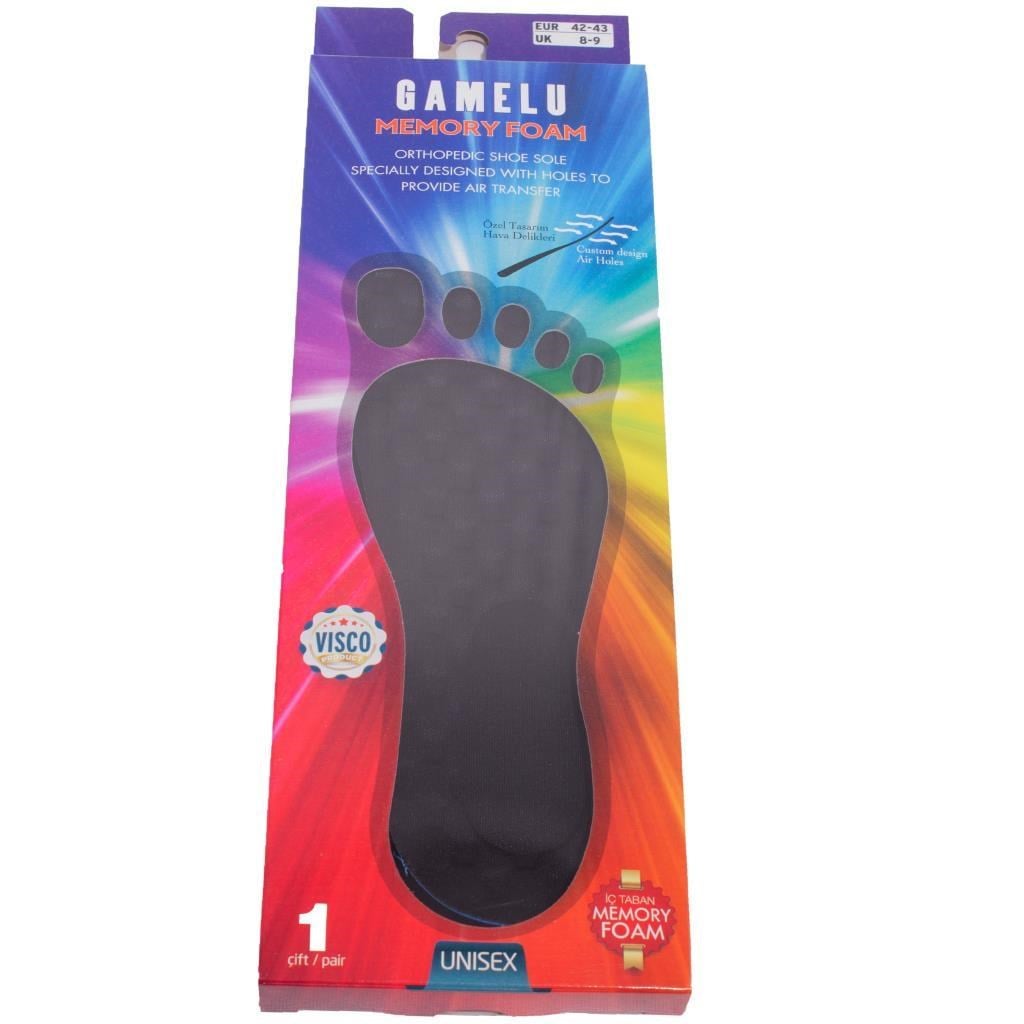 Gamelu MOSTM900SYH Siyah Unisex Memory Foam Visco Spor Ayakkabı Ortopedik İç Taban