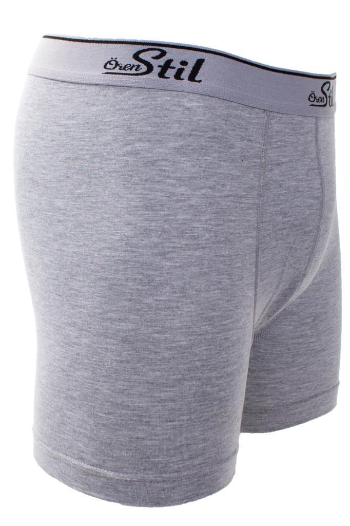 Ören Stil 44-8032 Gri 3lü Paket Erkek Pamuklu Likralı Boxer
