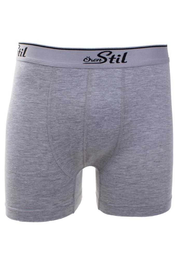 Ören Stil 44-8032 Gri 3lü Paket Erkek Pamuklu Likralı Boxer